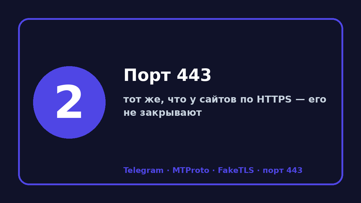Прокси сервер для тг: шаг 2 — Порт 443